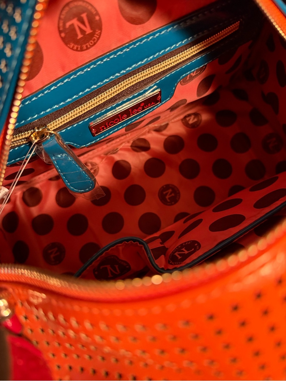 Nicole Lee NWOT Novelty Retro Multi-Color Top-Handle Satchel Crossbody (P249) - Picture 12 of 13